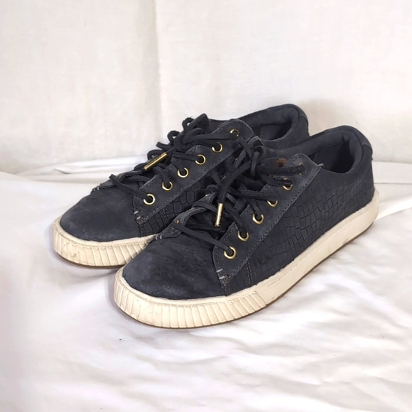 Sperry Anchor Plushwave Croc Suede Sneaker Navy Blue Lace-Up Size 7 - Picture 1 of 6